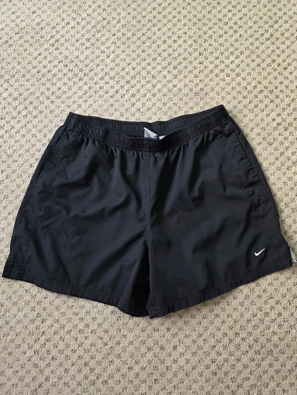 Nike Women's Black Athletic Running Shorts with Embroidered Swoosh